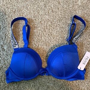 Victoria's Secret Blue Bikini Top-Size 32B